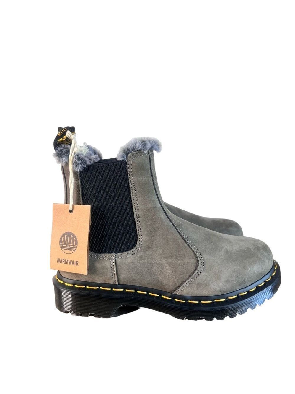 Dr. Martens Women’s Leonore Faux Fur Lined Nubuck Chelsea Boot Size 6 #666